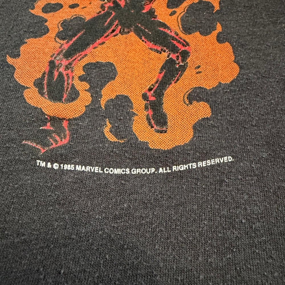 Marvel Spider-Man T-Shirt Mens L Black 1985 Vintage Screen Stars Single Stitch - Picture 2 of 9